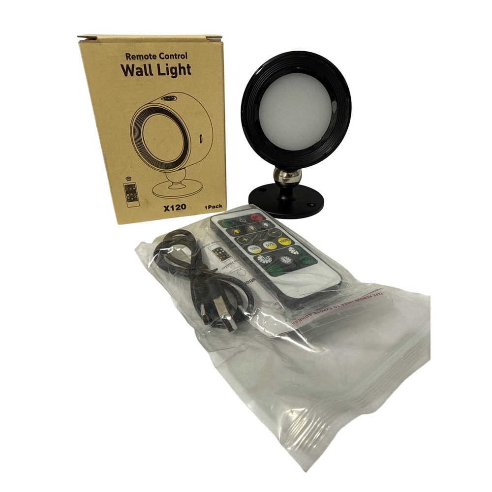 X120 Rechargeable LED Wall Light Remote Control Magnetic 360 Rotation‎ Black New